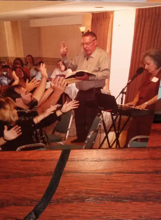 Christian Bible teaching audio Denver featuring Derin Carmack leading a Bible session with prayer and Scripture teaching